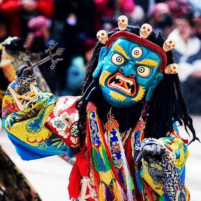 Dance ceremony in Tibet. 