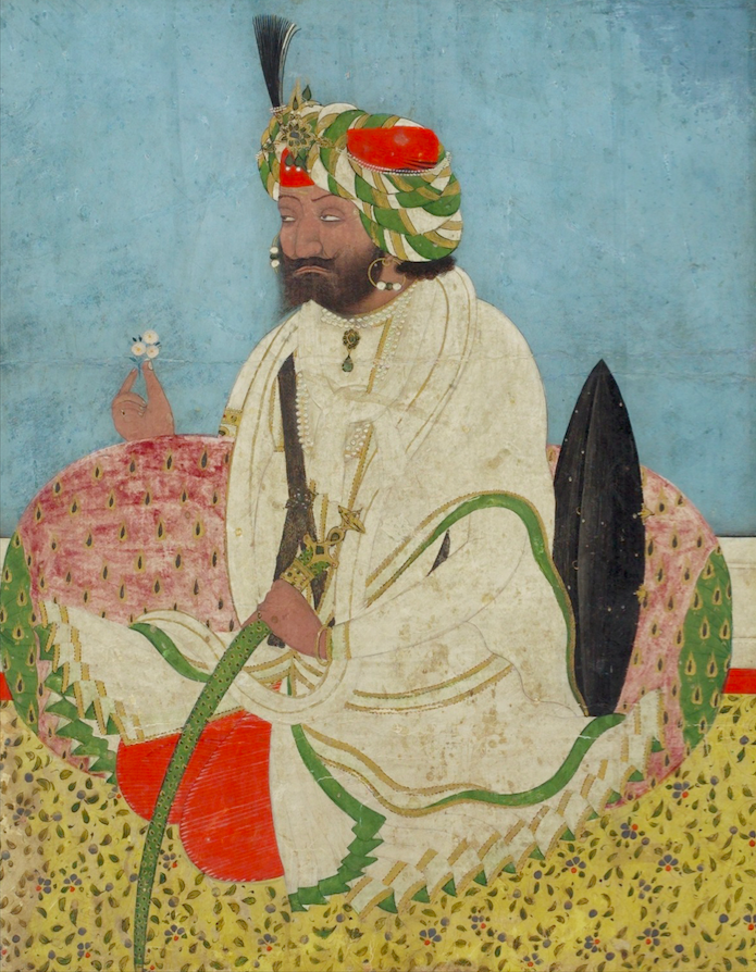 Gulab Singh, (1792-1857), the first Dogra Raja of Jammu in 1822. Painting by an unknown artist from the collection of Sir William Rothenstein, 19th century.